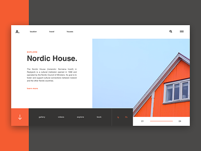Nordic House / Web UI app application design house layout minimal nordic north page roof typography ui ux web webdesign website