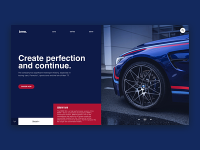 BMW M4 / Web UI app application bmw branding car design layout page rims speed typography ui ux vector web webdesign website