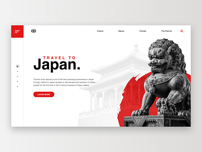 Japan / Web UI app application design icon japan japanese layout letter lion red statue temple typography ui ux web webdesign website wireframe