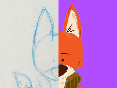 Fox: Sketch to Illustration illustration