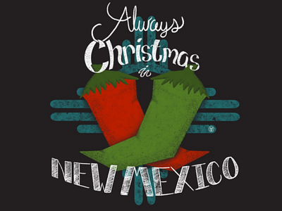 Always Christmas in New Mexico chile christmas digital painting green chile hand lettering illustration new mexico red chile spicy tradition