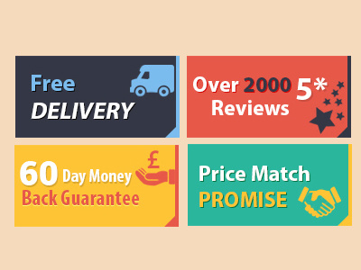 Banner banners colours free delivery guarantee icons photoshop price reviews