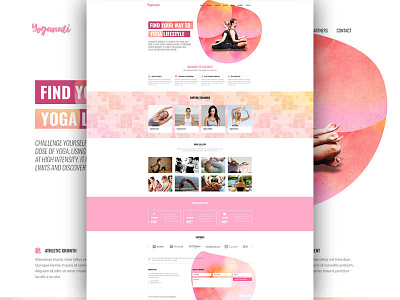 yoganati button cta header landing minimal modern page web website yoga