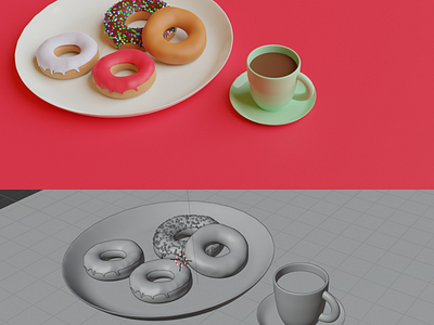 Donuts 3d illustration photoshop