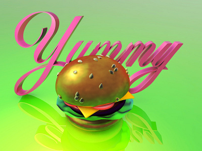 yummy burger 3d art conceptart design illustration web website ілюстрація