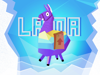 Fortnite Lama animation design flat game art illustration vector ілюстрація