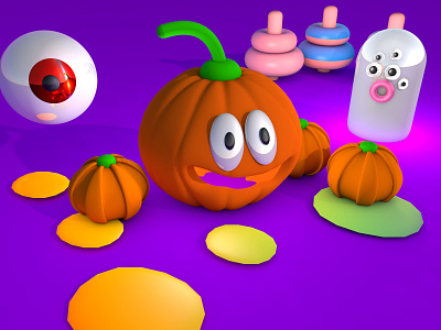 Pumpkin party 3d art animation characterdesign cinema4d design illustration minimal web дизайн ілюстрація