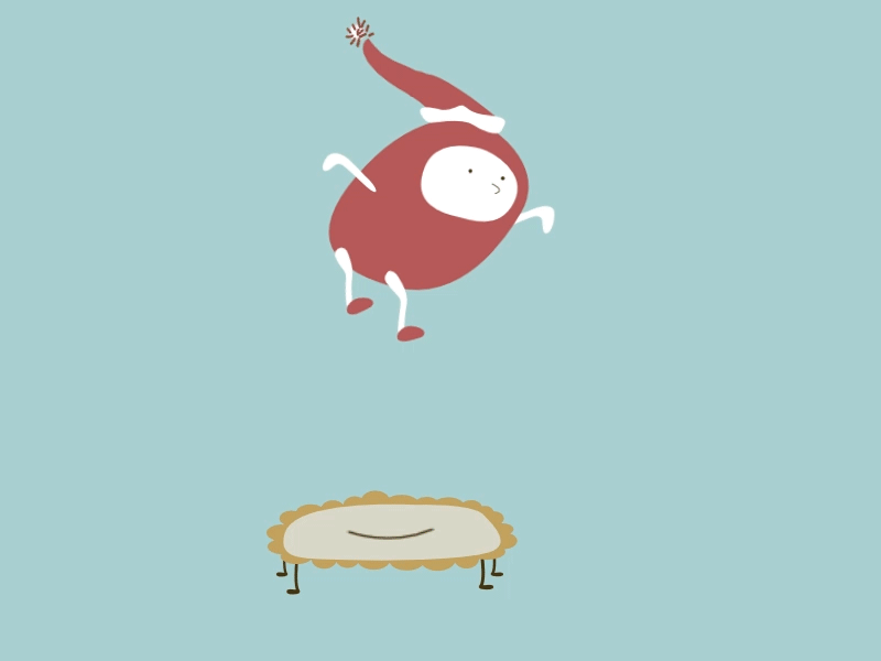 Jumping Bean after effects animation character gif illustration jump loop motion graphics red bean trampoline vector art