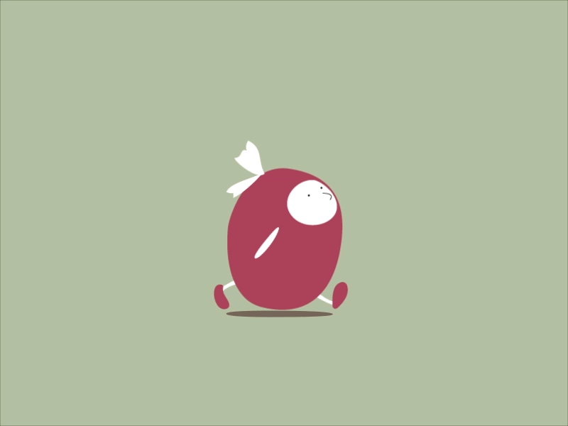 Walking Bean after effects animation character cycle gif illustration loop motion graphics red bean vector art walking