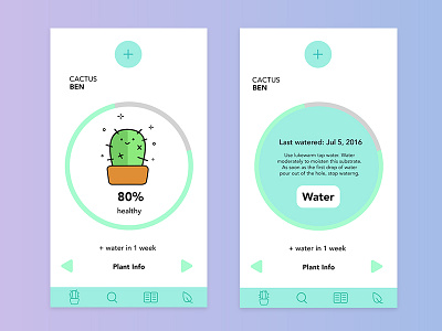 UI #1 Watering Plants App app cactus challenge daily plant ui ui design ux water plants