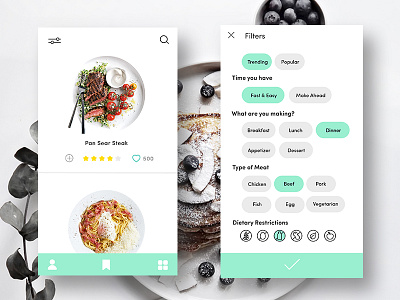 UI #2 Recipe app cooking dailyui food recipe spaghetti steak ui ui challenge ux