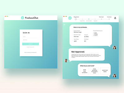 Freelance Chat app desktop freelancer ui ux