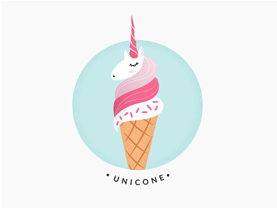 Unicone art cone drawing ice cream illustration unicorn