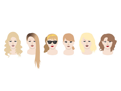 Stages of Taylor celeb design hairstyles illustration taylor swift vector