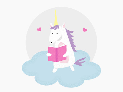 Unicorn #2 art character design illustration reading unicorn
