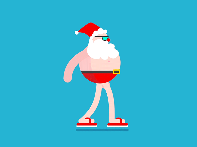 Santa after effects animated gif animation art character christmas design gif gif art illustration motion graphics santa vector