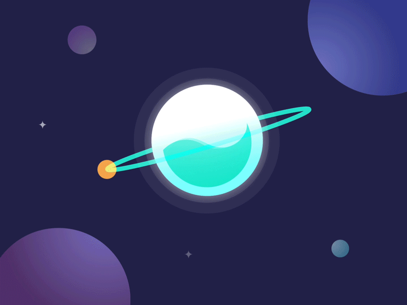 Planet Loop after effects animation colors design gif gradients illustration motion motion graphics planets space stars universe vector water wave