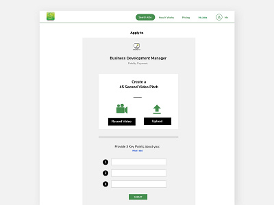 Job application form design interface ui ux webdesign