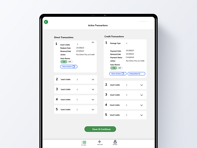 Active Transactions Interface