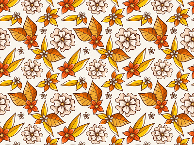 Autumn flowers autumn background floral flowers nature pattern seamless wallpaper