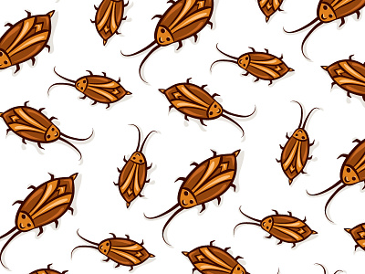 Cockroaches party cockroach cute disgusting funny illustration insect pattern smile