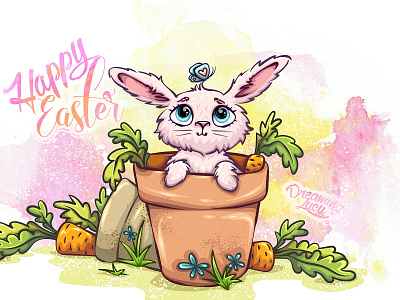 Easter Bunny art bunny character cute easter illustration illustrator rabbit vector