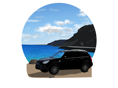 "J'dore la mer" - Love the Sea affinity designer beach car design designer illustration texture travel vector wanderlust