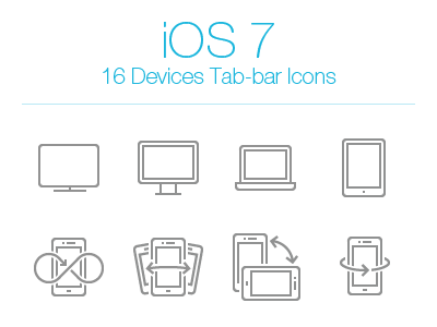 iOS 7 Devices Tab Bar Icons devices icons ios 7 ipad iphone tab bar