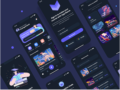 Mystic academy - Online course app Ui kit by Lê Dung on Dribbble