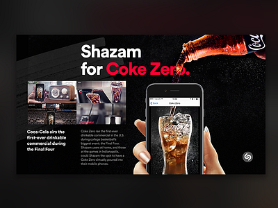 Shazam for Coke layout visual design