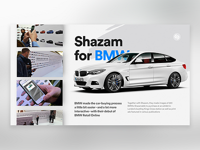 Shazam for BMW layout visual design