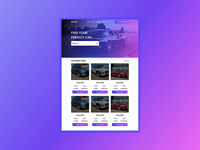 Car Dealership Web Design car dealer design homepage landing page ui ui design ux uxui web design web template web ui website