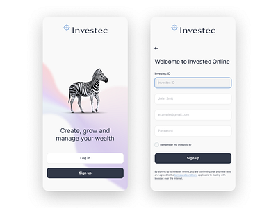 Investec Sign Up Redesign