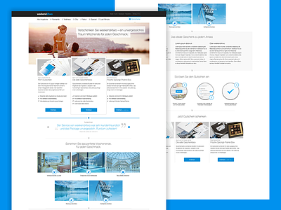 Voucher site blue grid template travel ui ux voucher web webdesign