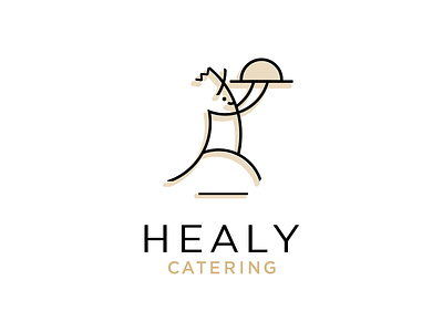 Catering Logo branding catering chef circles cook food geometric gold line logo monoline
