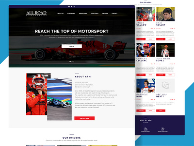Motorsport headhunters Website design drivers formula 1 formula drivers homepage motorsport scouting talent