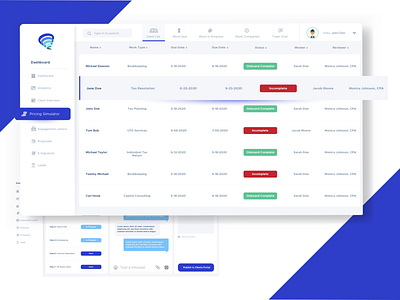 Bookkeeper Dashboard Design