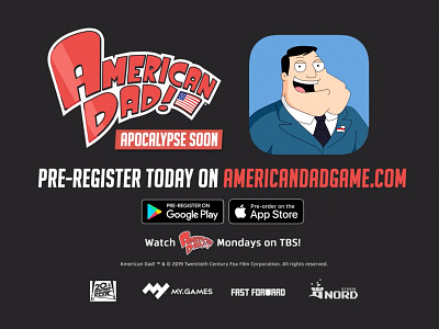 American dad logo for game advatisments branding game logo