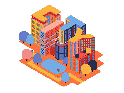 City city color design graphic illustration isometric