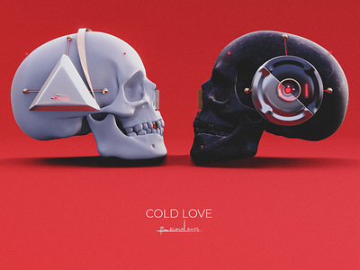 Silent MODE. 3d 3dart art blender cold concept concept art dead death design industrial love poster product product design red skeleton skull