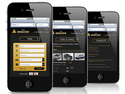 TaxiMoscow — Mobile version