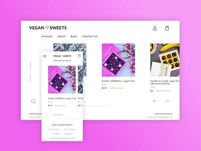 Vegan Sweets E-Commerce Design