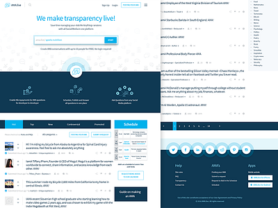 AMA.live ama anything ask blue design elegant live me portal search web website