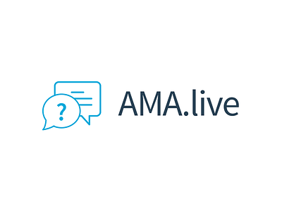 Logo for AMA.live ama anything ask blue design elegant live me portal search web website