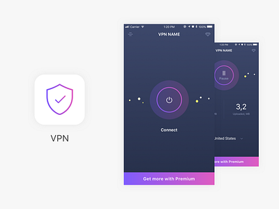 VPN App & Icon Design app appdesign dark design icon ios logo vpn