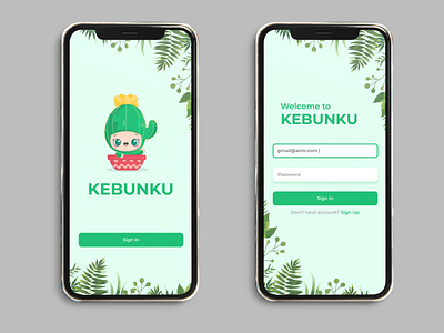 Gardening Mobile App Landing and  Login Screen