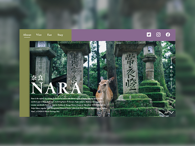 Daily UI #003 Landing Page. Welcome to Nara, Japan! adobexd daily ui dailyui dailyui 003 design landingpage ui website