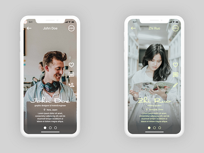 Daily UI #006 User Profile. Dating apps! adobexd app daily ui dailyui dailyui 006 datingapp design ui