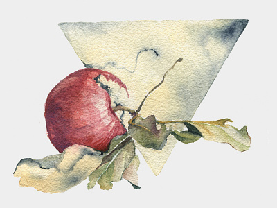 Apple abstract abstraction apple illustration leaf painting triangle