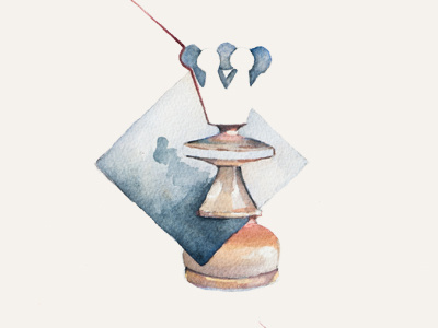 Queen chess geometry illustration painting queen water watercolor